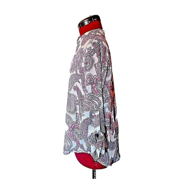 Almost Famous Womens Blouse Top Size Large Multicolor Paisley Long Slee… - Picture 4 of 6